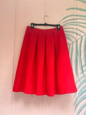 The Limited Bold Red A-Line Pleated Skirt